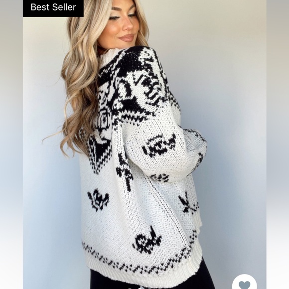 LANE201 MOUNTAIN ROSE KNIT SWEATER - Picture 2 of 2